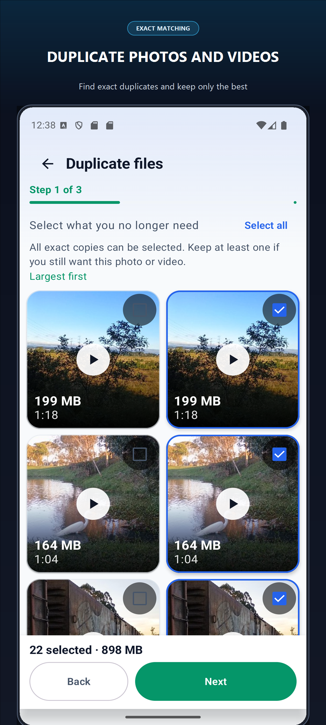 Duplicate Photos and Videos exact matching